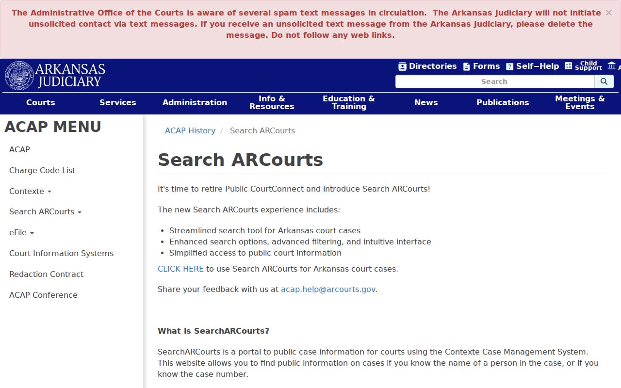 Hot Spring County case search coverage explanation