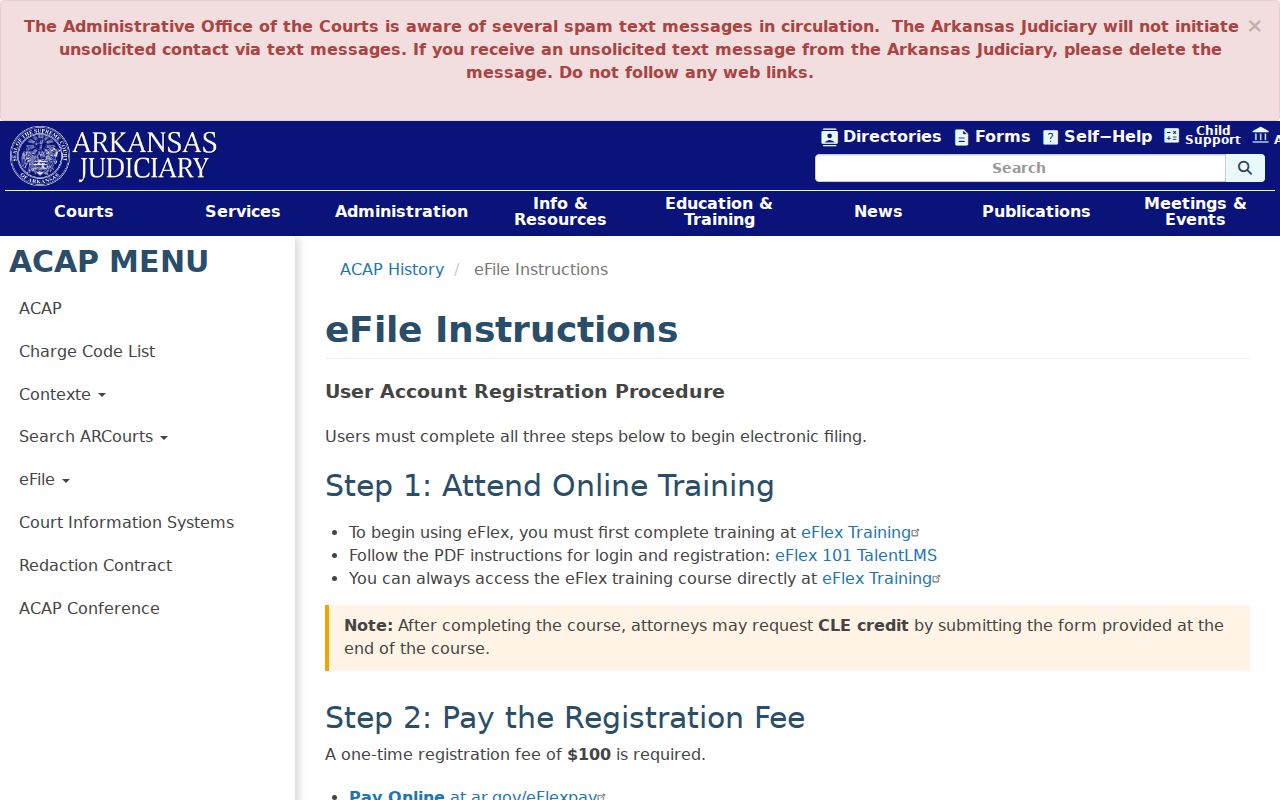 Hot Spring County civil court docket electronic filing instructions