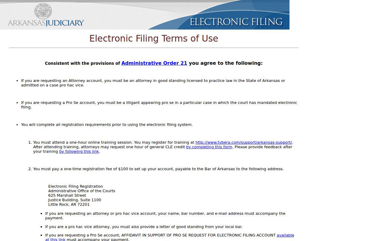 Hot Spring County civil court docket eFlex access terms