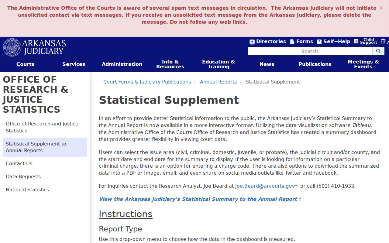 Donaldson court docket research through the Arkansas statistical supplement