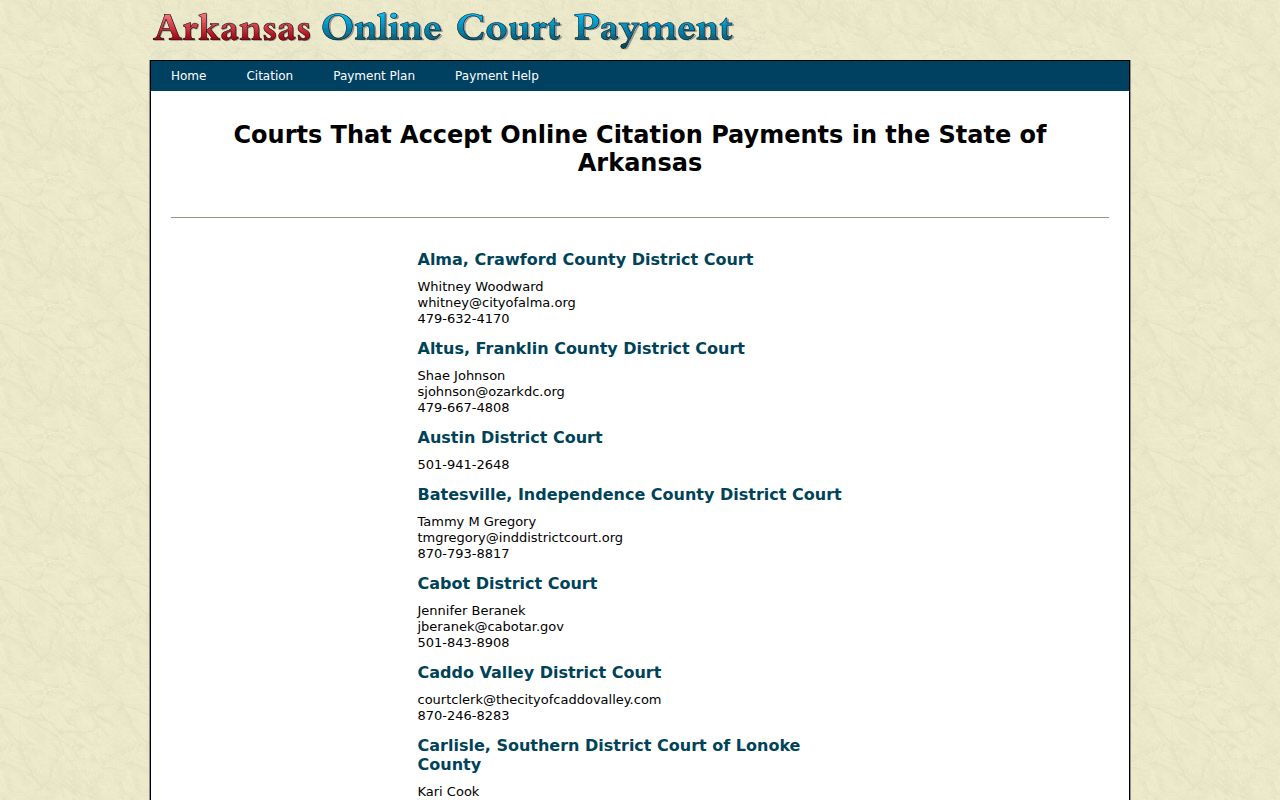 Malvern court docket citation payment participation record